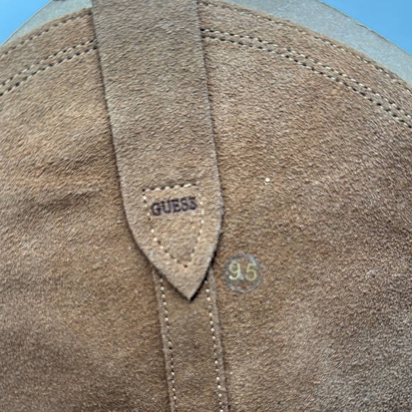Guess Sz 10 Odilia‎ Ankle Boot Suede Brown Heeled Boots Cowgirl Western NEW - Picture 6 of 11